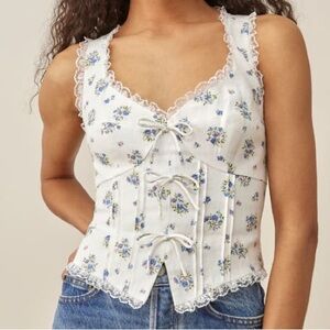 Reformation Brenda Linen Top